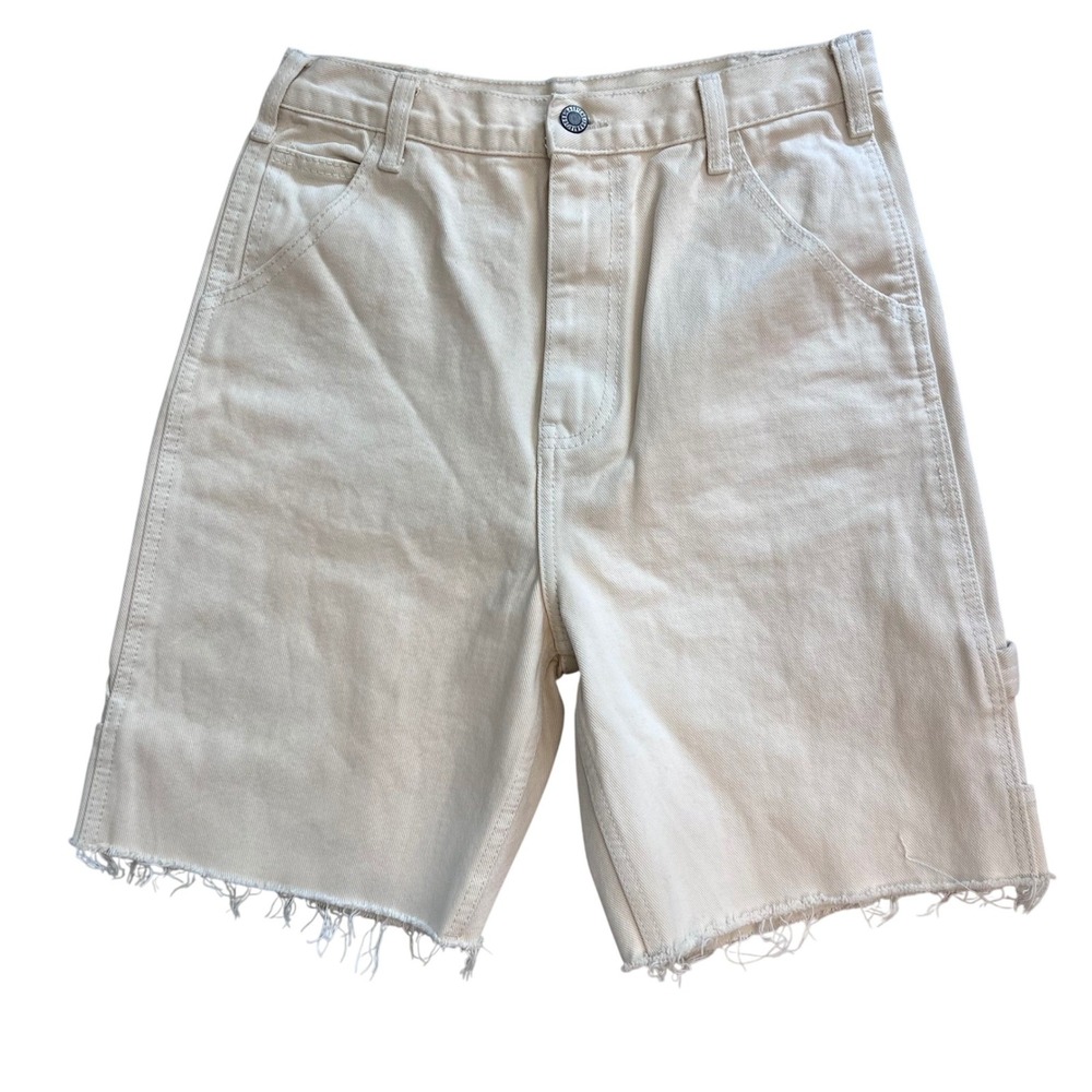 J. Galt Pac Sun Shanghai Beige Carpenter Shorts Raw Hem Utility Women's Size M